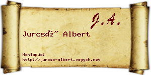 Jurcsó Albert névjegykártya